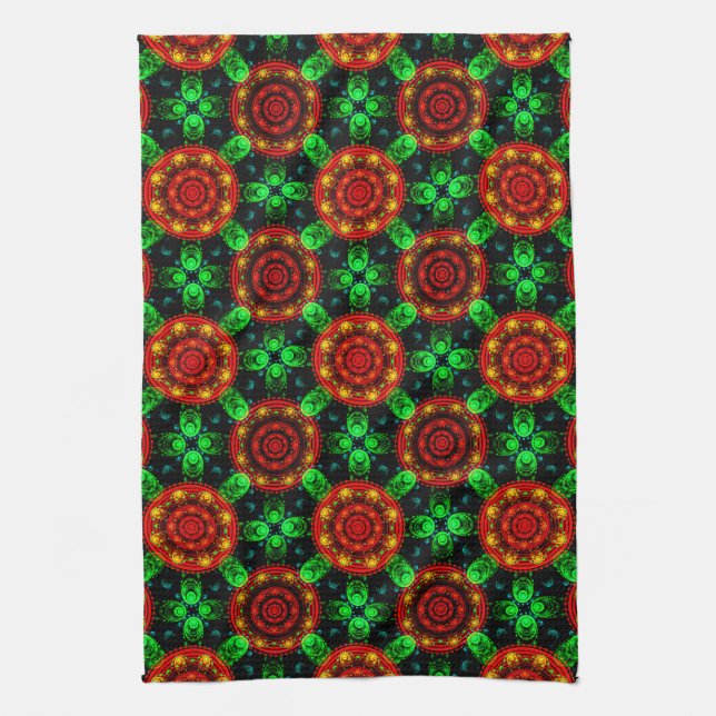 Floral Modern Boho Elegant Abstract Pattern #504 Tea Towel (Vertical)