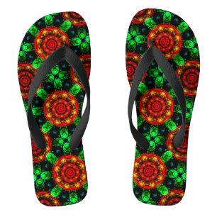 Floral Modern Boho Elegant Abstract Pattern #504 Thongs