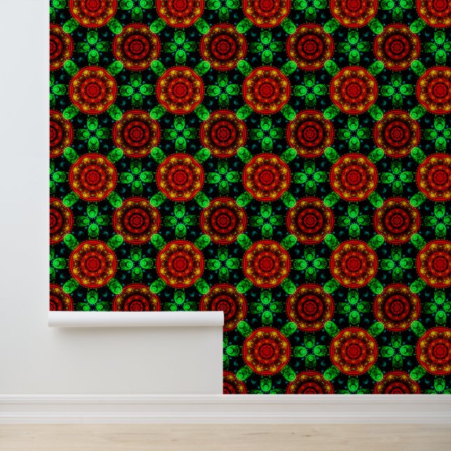 Floral Modern Boho Elegant Abstract Pattern #504 Wallpaper (Application)