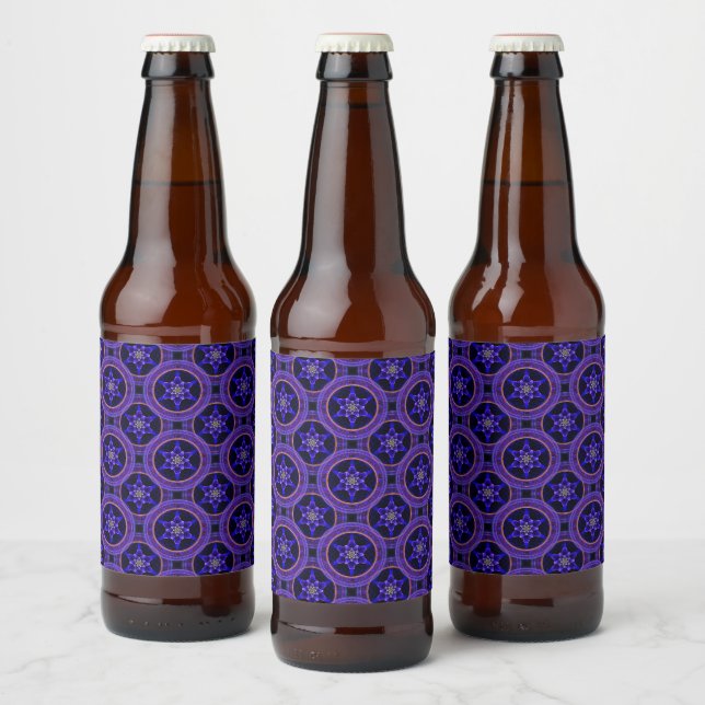 Floral Modern Boho Elegant Abstract Pattern #505 Beer Bottle Label (Bottles)