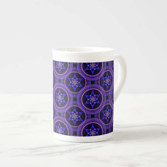 Floral Modern Boho Elegant Abstract Pattern #505 Bone China Mug (Front Right)