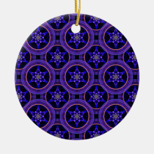 Floral Modern Boho Elegant Abstract Pattern #505 Ceramic Ornament (Front)