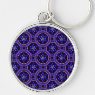 Floral Modern Boho Elegant Abstract Pattern #505 Key Ring