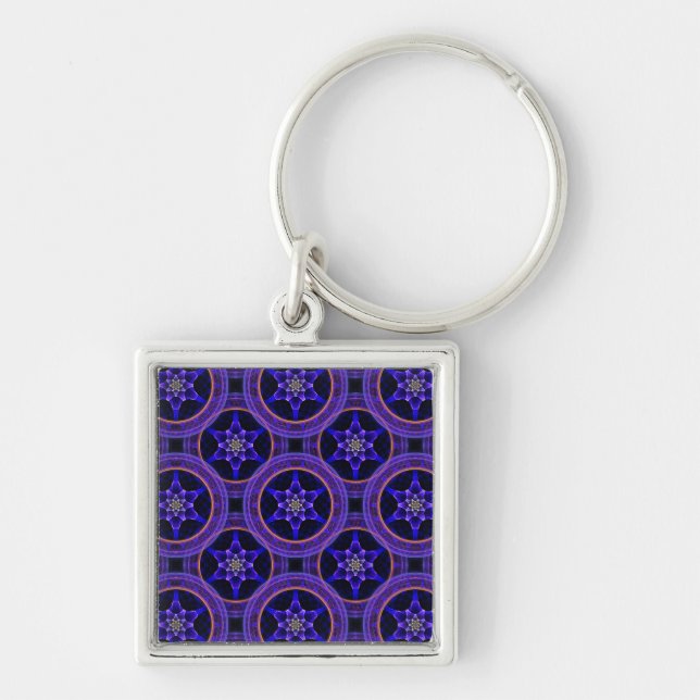 Floral Modern Boho Elegant Abstract Pattern #505 Key Ring (Front)