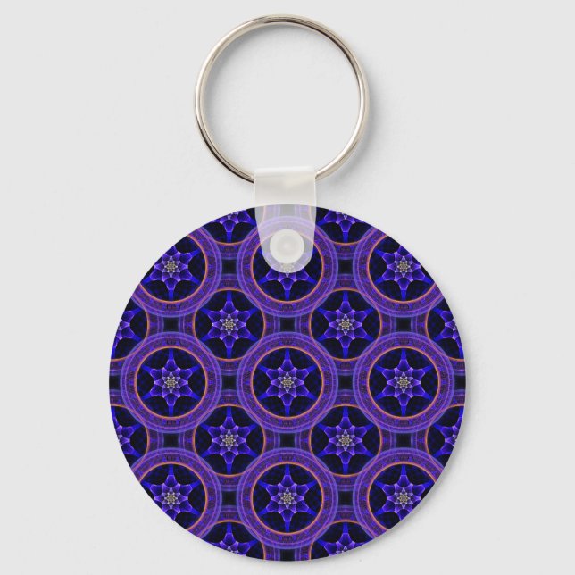 Floral Modern Boho Elegant Abstract Pattern #505 Key Ring (Front)