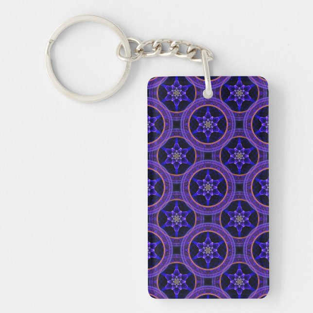 Floral Modern Boho Elegant Abstract Pattern #505 Key Ring (Front)