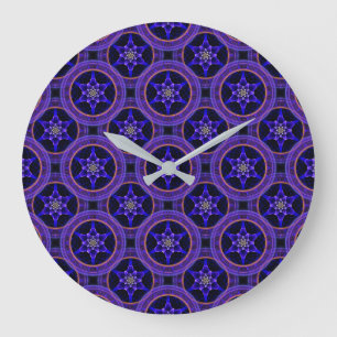 Floral Modern Boho Elegant Abstract Pattern #505 Large Clock
