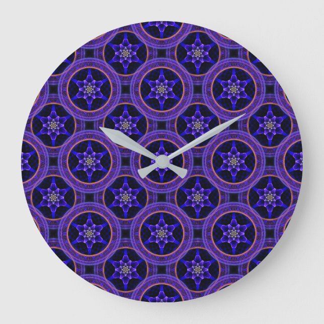 Floral Modern Boho Elegant Abstract Pattern #505 Large Clock (Front)