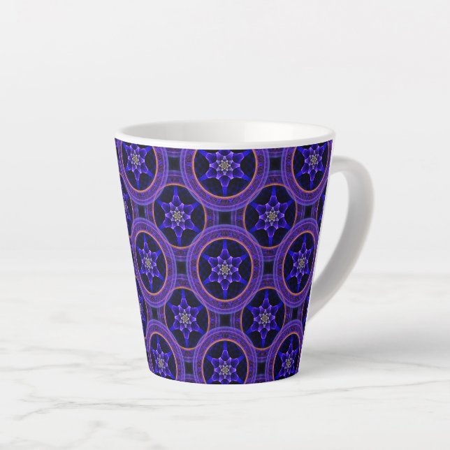 Floral Modern Boho Elegant Abstract Pattern #505 Latte Mug (Right Angle)