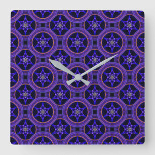 Floral Modern Boho Elegant Abstract Pattern #505 Square Wall Clock