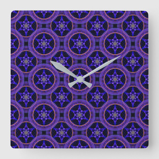 Floral Modern Boho Elegant Abstract Pattern #505 Square Wall Clock (Front)