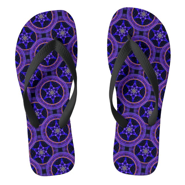 Floral Modern Boho Elegant Abstract Pattern #505 Thongs (Footbed)