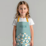 Floral modern daisy blue girly elegant stylish apron<br><div class="desc">Floral modern daisy blue girly elegant stylish design.</div>