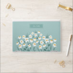 Floral modern daisy blue girly elegant stylish HP laptop skin<br><div class="desc">Floral modern daisy blue girly elegant stylish iPad cover design.</div>