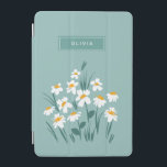 Floral modern daisy blue girly elegant stylish iPad mini cover<br><div class="desc">Floral modern daisy blue girly elegant stylish iPad cover design.</div>