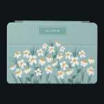 Floral modern daisy blue girly elegant stylish iPad mini cover<br><div class="desc">Floral modern daisy blue girly elegant stylish iPad cover design.</div>