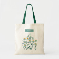 Floral modern daisy blue girly elegant stylish