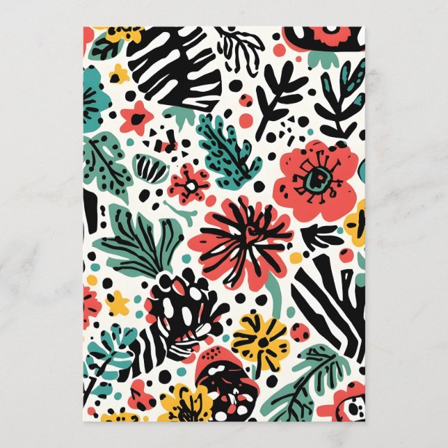 Floral modern design menu card (Front)