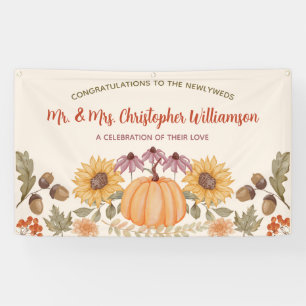 Floral Modern Fall WeddingCongratulations Banner