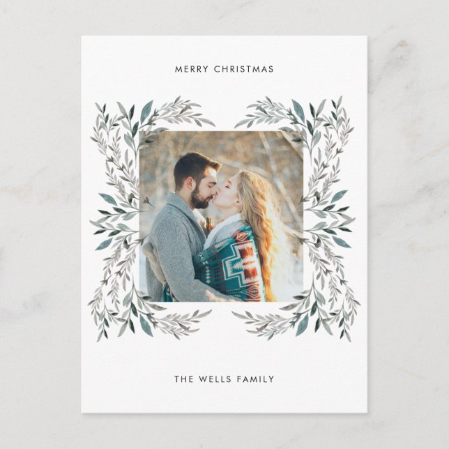 Floral Modern Holiday Postcard (Front)