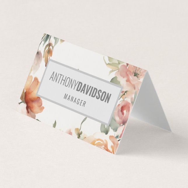 Floral Modern Minimalist Elegant Professional Business Card (Front)