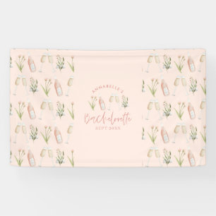 Floral modern pink girly bachelorette party banner