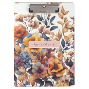 Floral modern rose fall girly elegant stylish  clipboard