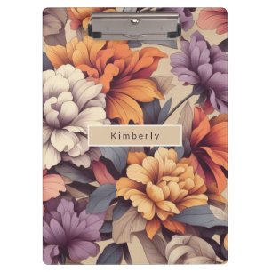 Floral modern rose pink girly elegant stylish  3 r clipboard
