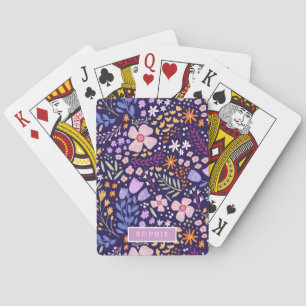 Floral Modern Wildflowers Girly Elegant Stylish Playing Cards