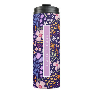 Floral Modern Wildflowers Girly Elegant Stylish Thermal Tumbler
