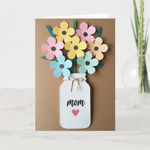 Floral Moms Day Paper Art Card