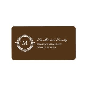 Floral Monogram Address Labels