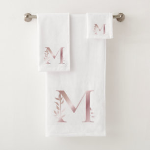 Floral Monogram Bath Towel Set
