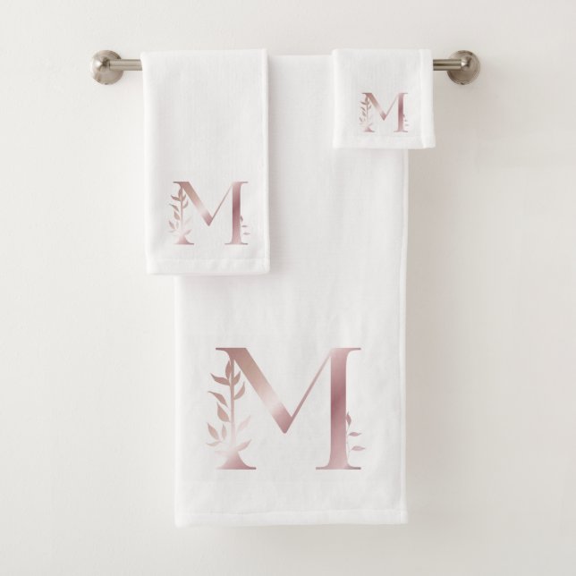 Floral Monogram Bath Towel Set (Insitu)