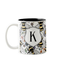 Floral Monogram Bumble Bee