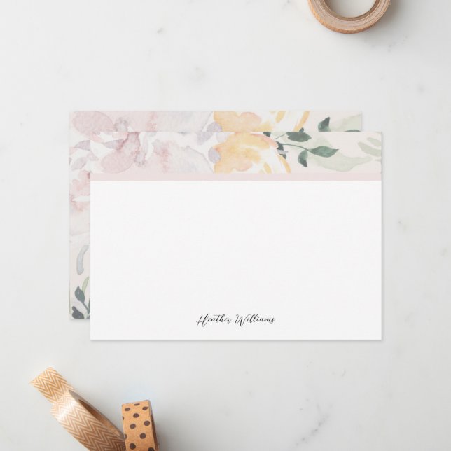 Floral Monogram Card (Front/Back In Situ)