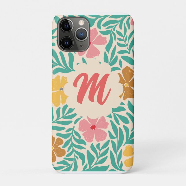Floral Monogram Case-Mate iPhone Case (Back)