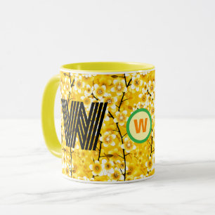 Floral Monogram Coffee Mug (Unique Initial Gift)