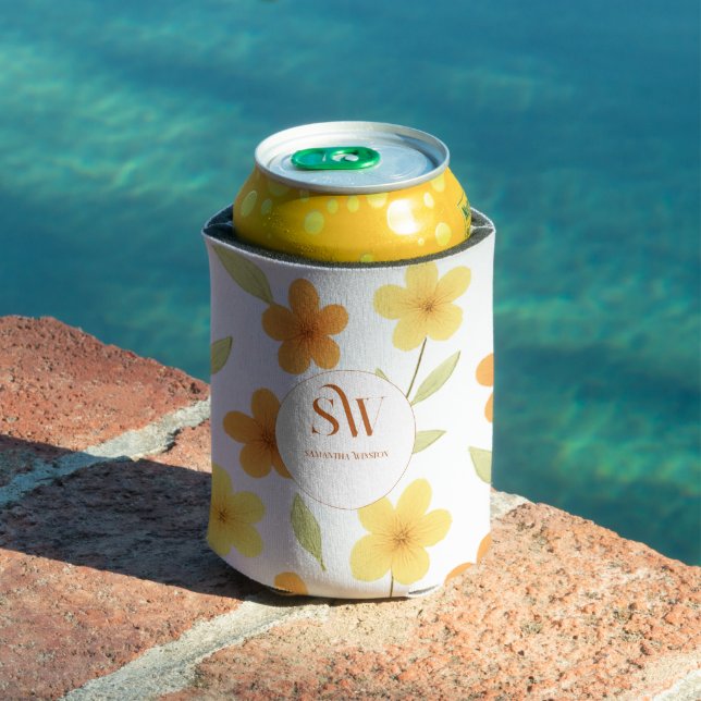 Floral Monogram Cooler with Orange | Yellow Flower (In Situ Pool)