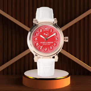 Floral Monogram couple Name Watch