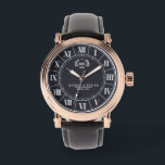 Floral Monogram couple names roman numbers Watch<br><div class="desc">Floral Monogram Watch – A beautifully designed personalized watch that blends bohemian charm with timeless elegance. Featuring delicate floral accents and a stylish monogram, this watch is perfect for couples celebrating love, weddings, anniversaries, or engagements. Customize it with your names, initials, and a special date to create a meaningful keepsake....</div>