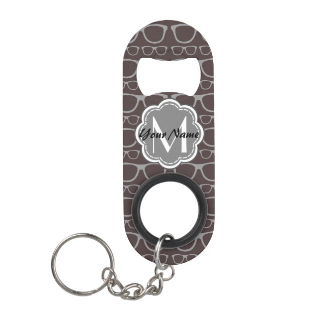 Floral Monogram Dark Nerd Glasses Pattern (Front)