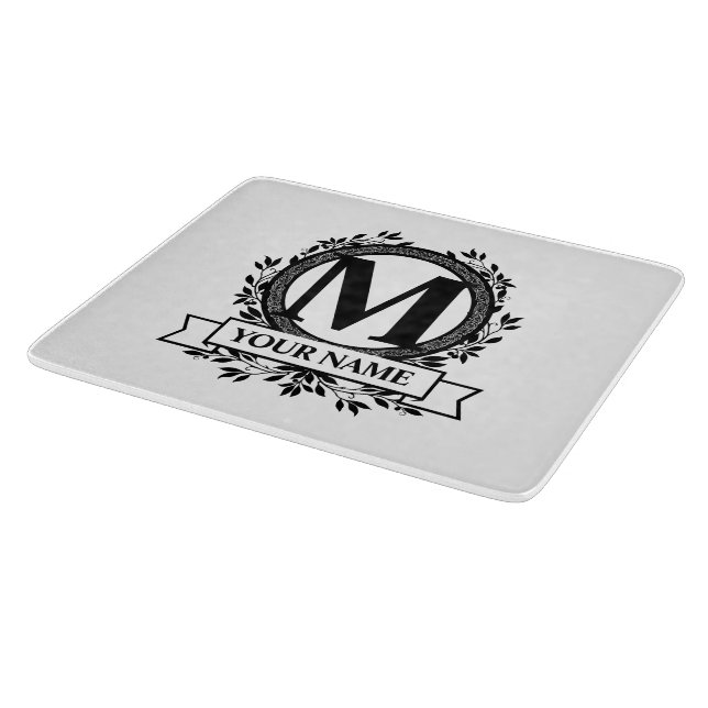 Floral Monogram Design Cutting Board (Corner)