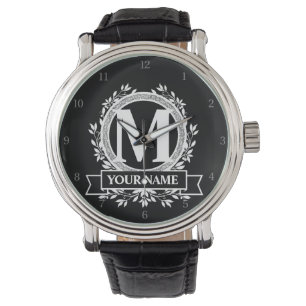 Floral Monogram Design Watch