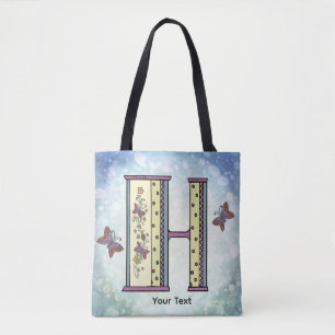 floral Monogram H Tote Bag