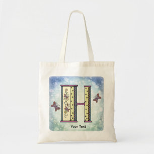 floral Monogram H  Tote Bag