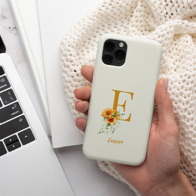 Floral monogram initial name personalised Case-Mate iPhone case (Creator Uploaded)