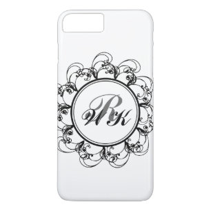 Floral Monogram iPhone 7 Case in white