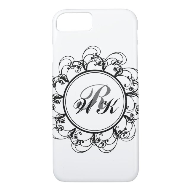 Floral Monogram iPhone 7 Case in white (Back)