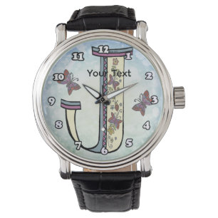 floral Monogram J Watch